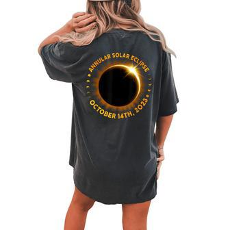 Annular Solar Eclipse 101423 America Annularity Fall Women's Oversized Comfort T-shirt Back Print - Thegiftio UK