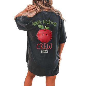 Apple Picking Crew Apple Picking Harvest Season Fall Autumn Women's Oversized Comfort T-shirt Back Print | Mazezy