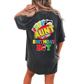 Aunt Of The Birthday Boy Uno Mom Mommy Mama 1St Bday Women's Oversized Comfort T-shirt Back Print | Mazezy