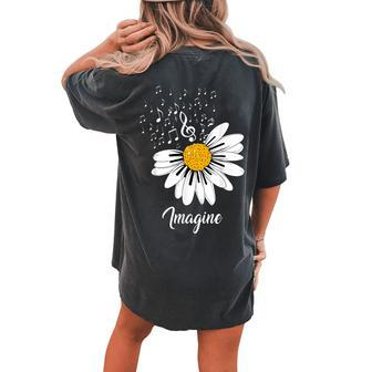 Awesome Plants And Flowers Lovers Daisy Flower Women's Oversized Comfort T-Shirt Back Print | Mazezy
