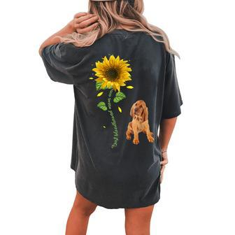 Best Bloodhound Mom Ever Sunflower Women's Oversized Comfort T-Shirt Back Print | Mazezy