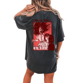 Bloody Mary Horror Games Horror Women's Oversized Comfort T-shirt Back Print | Mazezy