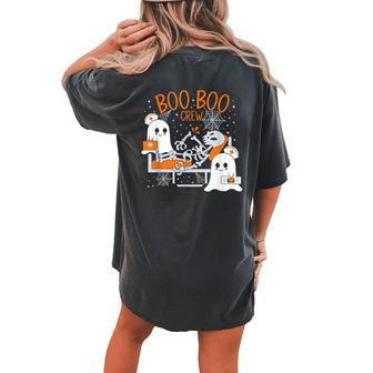 Boo Boo Crew Halloween Nurse Pediatric Nurse Or Nurse Women's Oversized Comfort T-shirt Back Print - Monsterry