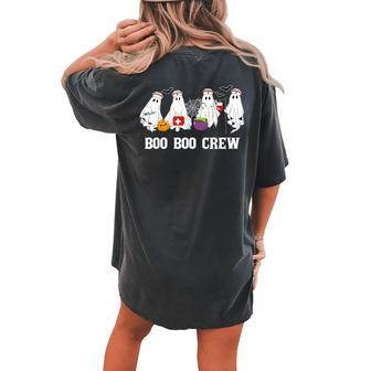Boo Boo Crew Nurse Ghost Halloween Nursing Women's Oversized Comfort T-shirt Back Print - Monsterry UK