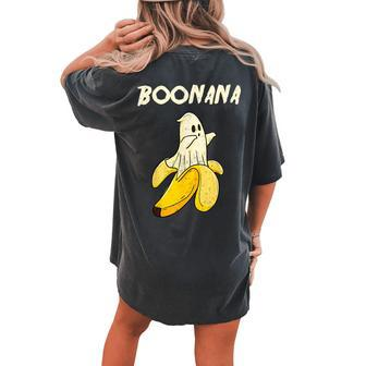 Boonana Cute Banana Ghost Halloween Banana Lover Women's Oversized Comfort T-shirt Back Print - Seseable