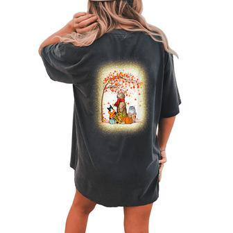 Cat It’S Fall Y’All Pumpkin Autumn Halloween Cat Fall Women's Oversized Comfort T-shirt Back Print - Monsterry AU