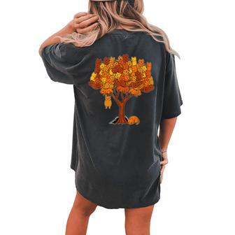 Cat Tree Kitten Animal Plant Pet Lover Gardener Women's Oversized Comfort T-shirt Back Print | Mazezy