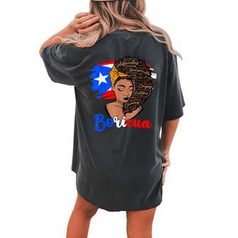 City State Puerto Rico Flag Boricua Puerto Rican Women Girl Women's Oversized Comfort T-shirt Back Print - Seseable