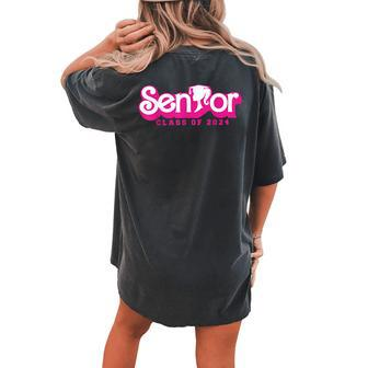 Class Of 2024 Senior Seniors 2024 Girls Women's Oversized Comfort T-shirt Back Print | Mazezy