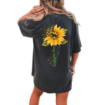 Cockapoo Mom Cool Sunflower Cockapoo Dog Lover Women's Oversized Comfort T-Shirt Back Print | Mazezy