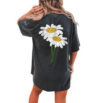 Cool Glitter Daisy Flower T Daisies Flowers Women's Oversized Comfort T-Shirt Back Print | Mazezy