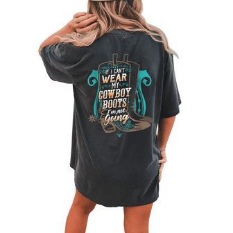 Cowboy Boots Texas Cowgirl Women's Oversized Comfort T-Shirt Back Print | Mazezy