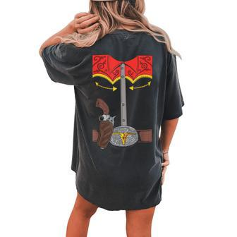 Cowboy Cowgirl Halloween Kids Costume Women's Oversized Comfort T-Shirt Back Print | Mazezy