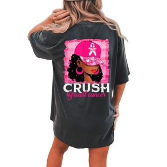 Crush Breast Cancer Awareness Black Warrior Pink Queen Women's Oversized Comfort T-shirt Back Print - Thegiftio UK