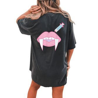 Cute Botox Lip Filler Nurse Injector Esthetician Halloween Women's Oversized Comfort T-shirt Back Print | Mazezy