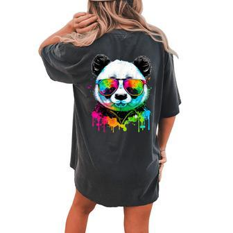 Cute Panda Lover Animal On Panda Women's Oversized Comfort T-shirt Back Print - Monsterry