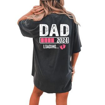Dad 2024 Loading It's A Girl Baby Pregnancy Announcement Women's Oversized Comfort T-shirt Back Print - Seseable