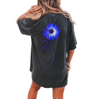 Daisy Flower Colon Cancer Awareness Women's Oversized Comfort T-Shirt Back Print | Mazezy