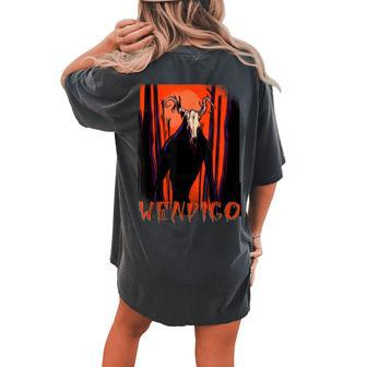 Dark Wendigo Spirit Of The Horror Forest Halloween Ghost Halloween Ghost Women's Oversized Comfort T-shirt Back Print | Mazezy