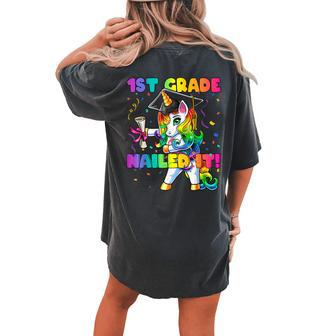 Flossing Unicorn 1St Grade Graduation Cap Diploma Girls Women's Oversized Comfort T-Shirt Back Print | Mazezy