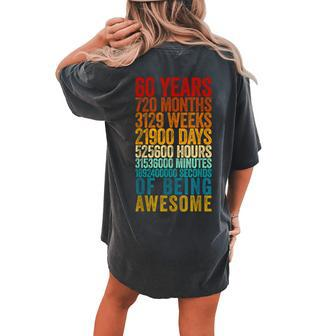60Th Birthday Old Meter 60 Year Old Women's Oversized Comfort T-shirt Back Print - Monsterry AU