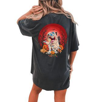 Halloween For Boys Dinosaur T Rex Mummy Pumpkin Women's Oversized Comfort T-shirt Back Print - Thegiftio UK