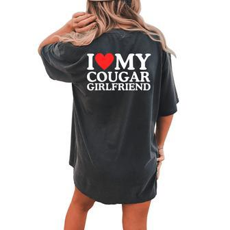 I Love My Cougar Girlfriend Pocket Heart Men Women's Oversized Comfort T-shirt Back Print - Monsterry AU