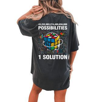 Speed Cubing One Solution Math Lovers Boys Girls Women's Oversized Comfort T-shirt Back Print - Monsterry CA