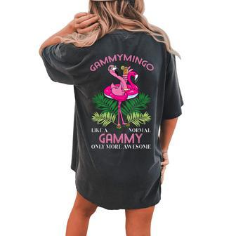 Gammymingo Gammy Flamingo Lover Grandma Grandmother Grandmom Women's Oversized Comfort T-Shirt Back Print | Mazezy