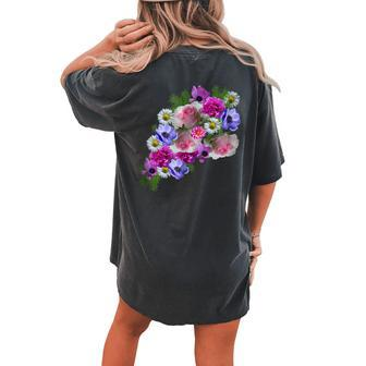 Garden Flower Bouquet Floral Women's Oversized Comfort T-Shirt Back Print | Mazezy