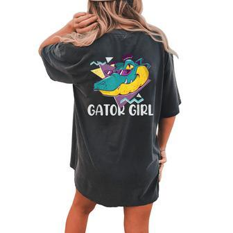 Gator Girl Reptile Alligator Cute Women's Oversized Comfort T-shirt Back Print - Seseable
