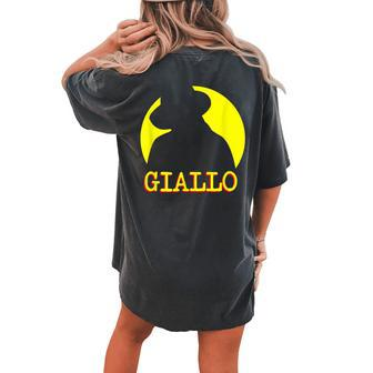 Giallo Italian Horror Movies 70S Retro Italian Horror Women's Oversized Comfort T-shirt Back Print | Mazezy