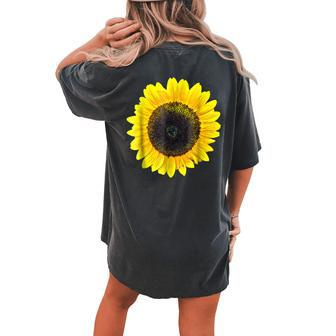 Giant Single Sunflower Faith Long Life Good Luck Women's Oversized Comfort T-Shirt Back Print | Mazezy