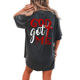 God Christian Faithcross Got Me Religion Quote Inspriration Women's Oversized Comfort T-shirt Back Print - Monsterry