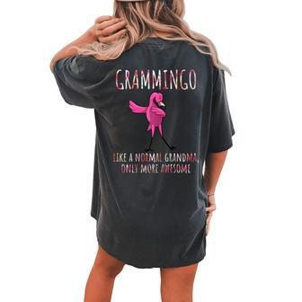 Grammingo Like A Grandma Only Awesome Dabbing Flamingo Women's Oversized Comfort T-Shirt Back Print | Mazezy
