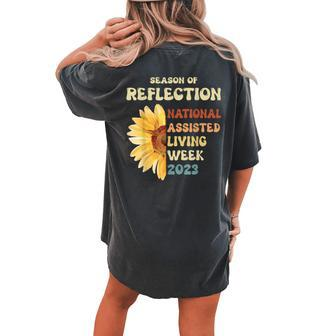 Groovy National Assisted Living Week 2023 Retro Vintage Women's Oversized Comfort T-shirt Back Print | Mazezy