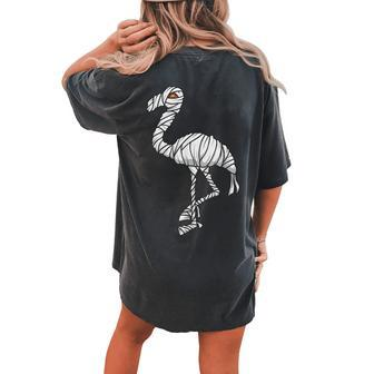 Halloween Flamingo Mummy Happy Flamingoween Pumpkin Women's Oversized Comfort T-Shirt Back Print | Mazezy