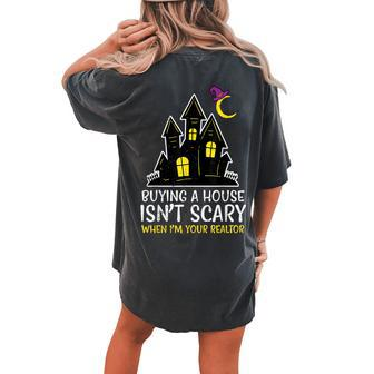 Halloween Realtor Buying House Isnt Scary Costume Women's Oversized Comfort T-shirt Back Print - Thegiftio UK