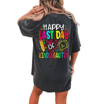 Happy Last Day Of Kindergarten School Teacher Students Women's Oversized Comfort T-Shirt Back Print | Mazezy