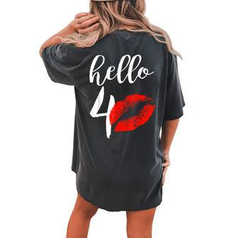 Hello 40 Red Lip Kisses Birthday For Mom Grandma Women's Oversized Comfort T-Shirt Back Print | Mazezy