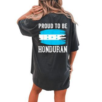 Honduras Flag Girl Catracha Mujer Honduran Camiseta Women's Oversized Comfort T-shirt Back Print | Mazezy