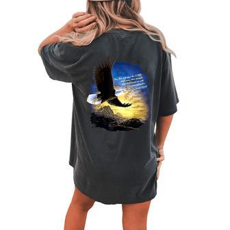 Isaiah 4031 Mount Up Wings As Eagles Christian Bible Verse Women's Oversized Comfort T-shirt Back Print - Monsterry CA