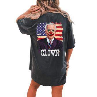 Joe Biden Is A Clown Political Horror Halloween Costume Halloween Costume Women's Oversized Comfort T-shirt Back Print | Mazezy