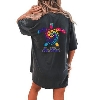 Be Kind Turtle Tie Dye Great Vacation Hawaii Beach Women's Oversized Comfort T-Shirt Back Print | Mazezy