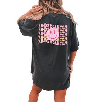 Kindergarten Teacher Pink Happy Smile Face Retro Women's Oversized Comfort T-shirt Back Print - Monsterry DE