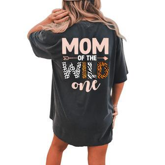 Leopard Mom Of Wild One Jungle 1St Birthday Decorations Women's Oversized Comfort T-shirt Back Print - Seseable