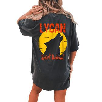 Lycan Spirit Animal Werewolf Wolf Lovers Horror Wolf Women's Oversized Comfort T-shirt Back Print | Mazezy