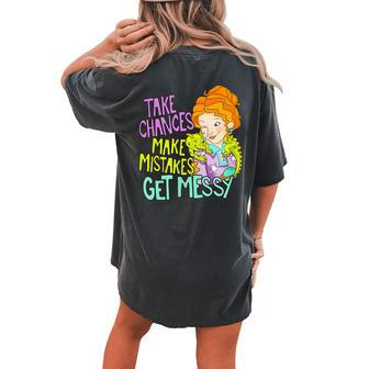 Magic School Bus Take Chances Make Mistakes Get Messy Women's Oversized Comfort T-shirt Back Print - Seseable