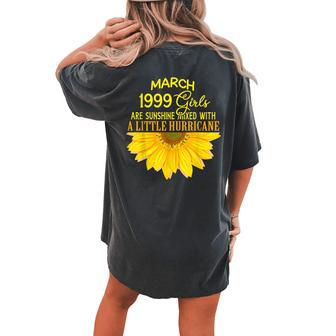 March Girls 1999 Sunflower 21 Yrs Old 21St Birthday Women's Oversized Comfort T-Shirt Back Print | Mazezy