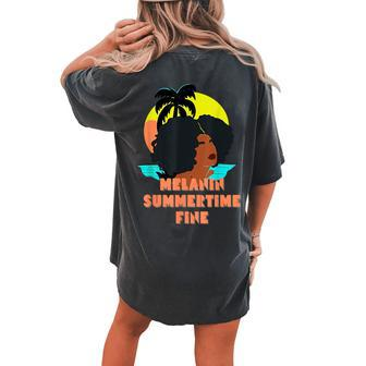 Melanin Summertime Fine Afro Love Women Women's Oversized Graphic Back Print Comfort T-shirt - Monsterry UK